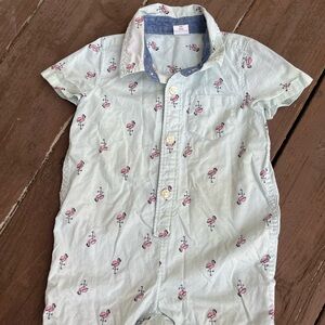 GAP Baby Romper with Pink Flamingo Print